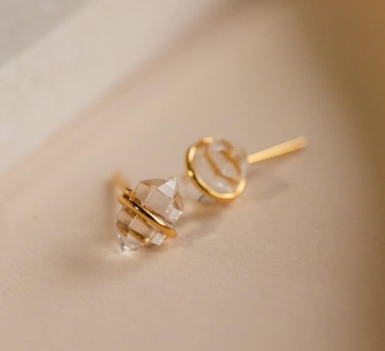 Herkimer Diamond Stud Earrings Bohemian Jewelry