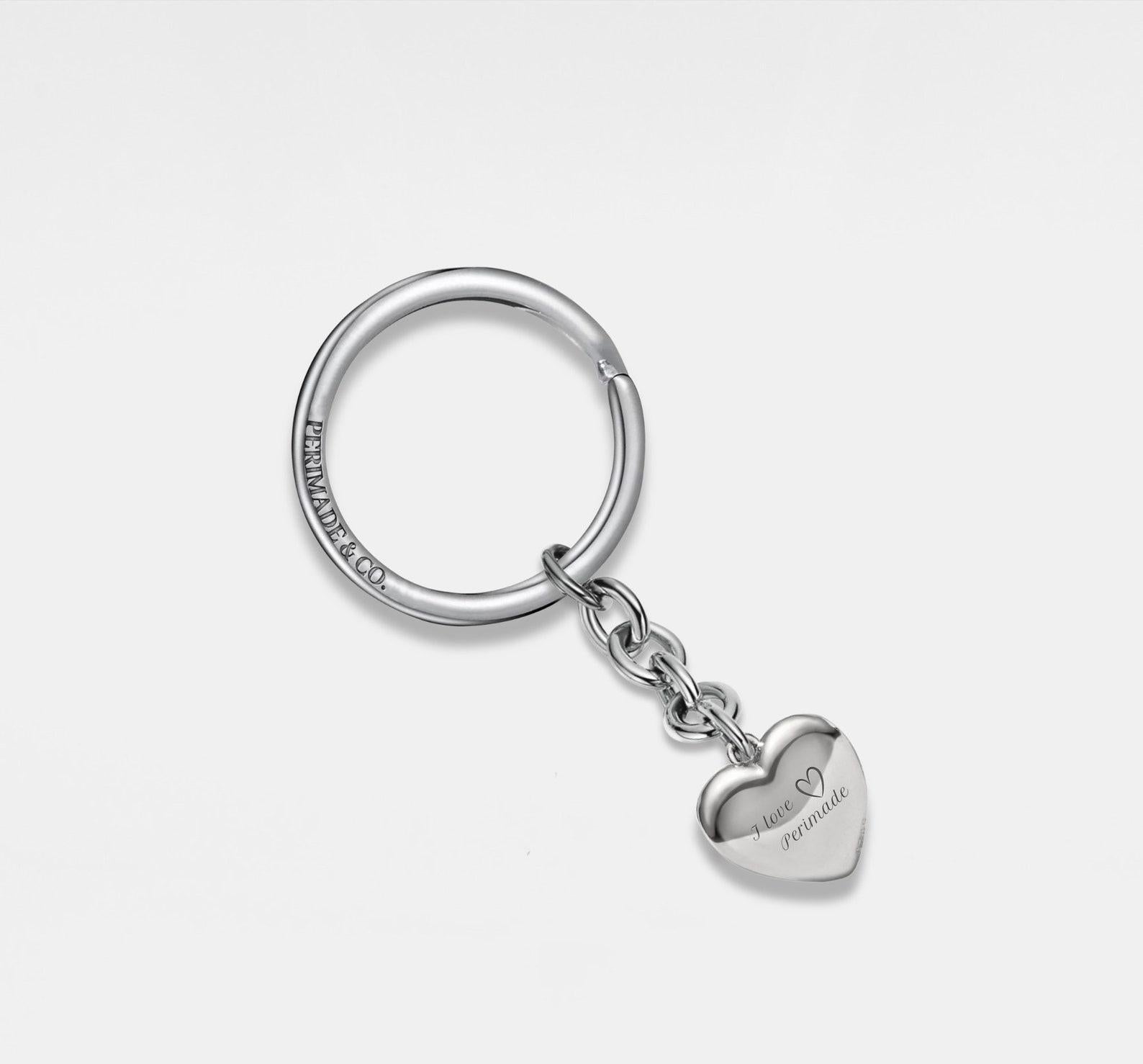 Personalized Sterling Silver Heart Photo Keychain