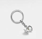 Personalized Sterling Silver Heart Photo Keychain