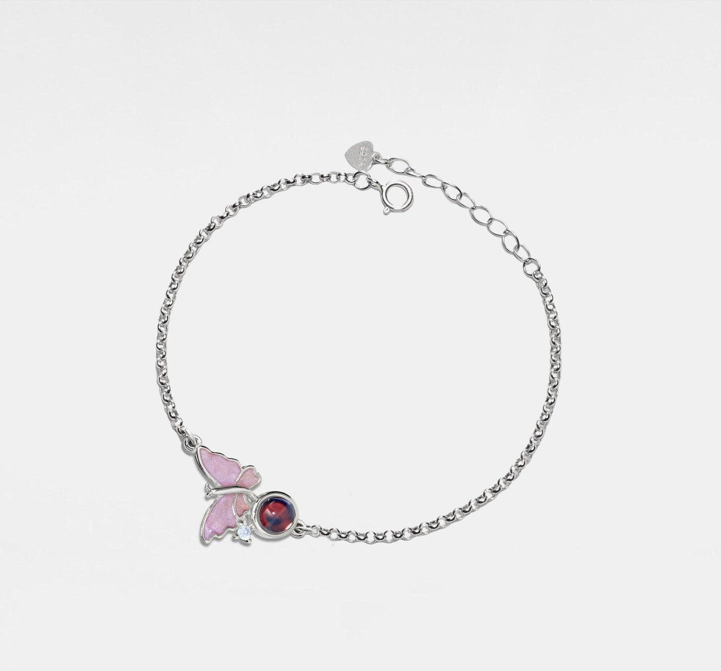 Personalized Butterfly Projection Bracelet in Silver