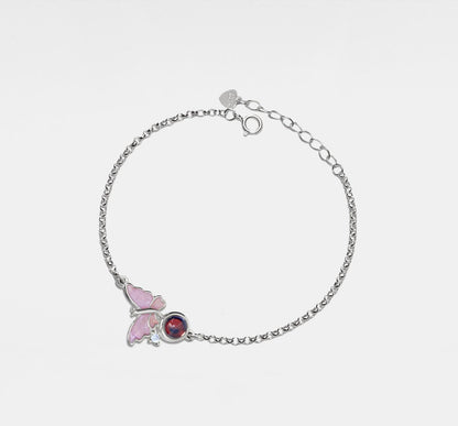 Personalized Butterfly Projection Bracelet in Silver