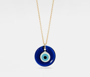 Turkish Evil Eye Layering Necklace in Silver