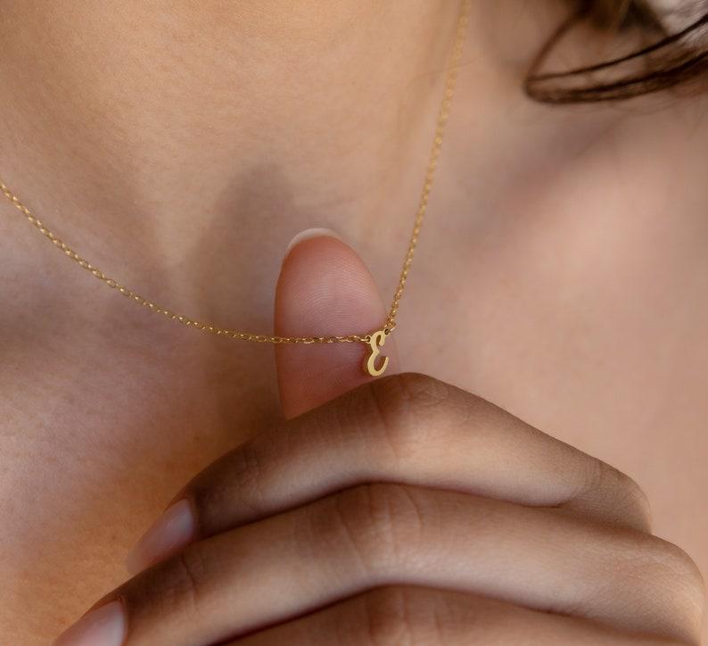 Personalized Minimalist Initial Necklace in Gold