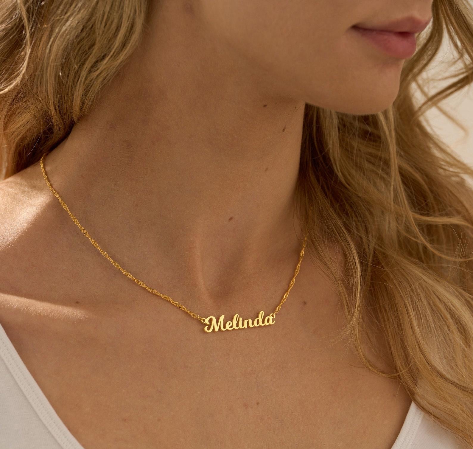 Personalized Dainty Name Necklace in Gold