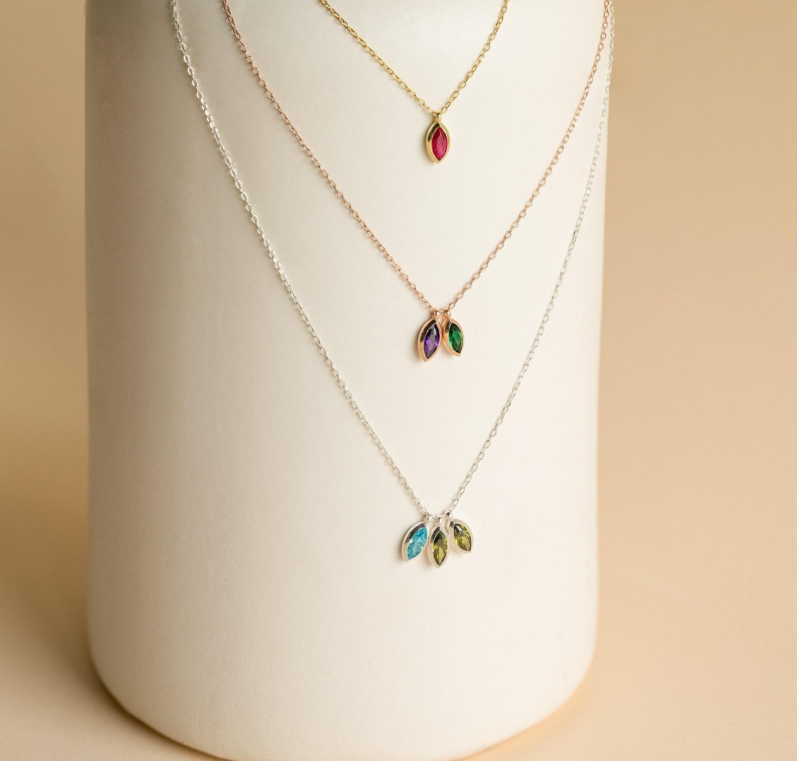 Personalized Birthstone Necklace for Mom