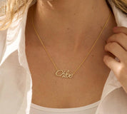 Personalized Gold Crystal Name Necklace