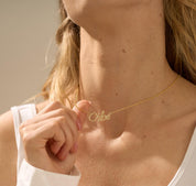 Personalized Gold Crystal Name Necklace