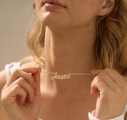 Personalized Gold Crystal Name Necklace