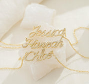 Personalized Gold Crystal Name Necklace