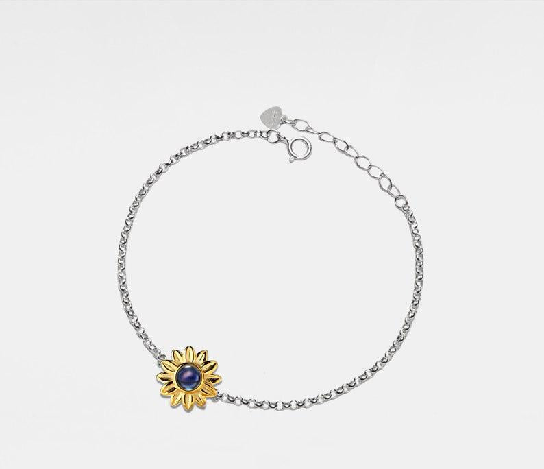 Personalized Sunflower Projection Bracelet