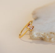 Emerald Cut Citrine Vintage Style Ring