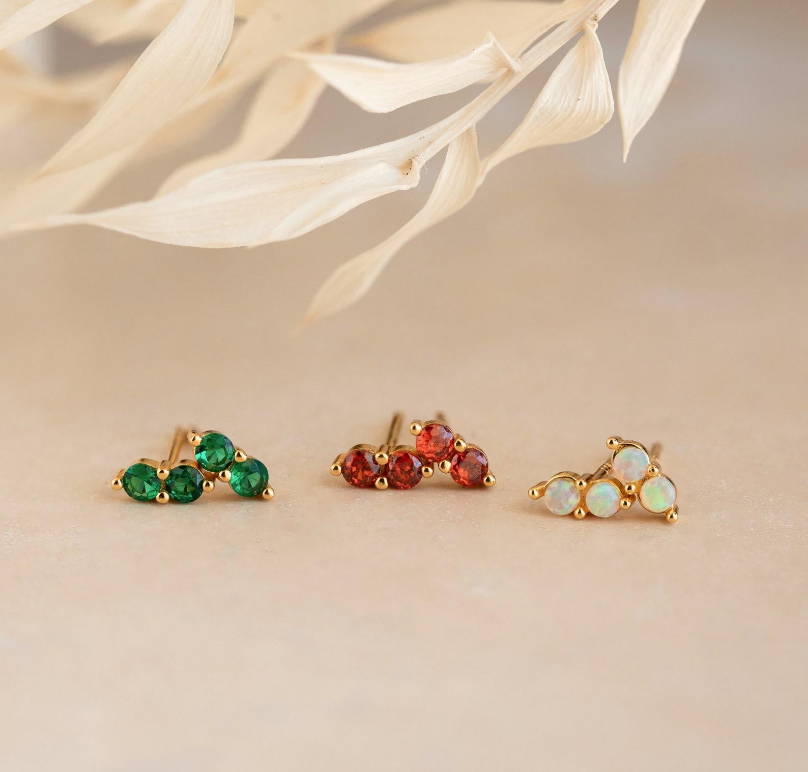 Dainty Birthstone Cartilage Stud Earrings