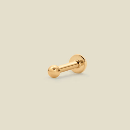 14k Bead Stud Earring (Flat Back)