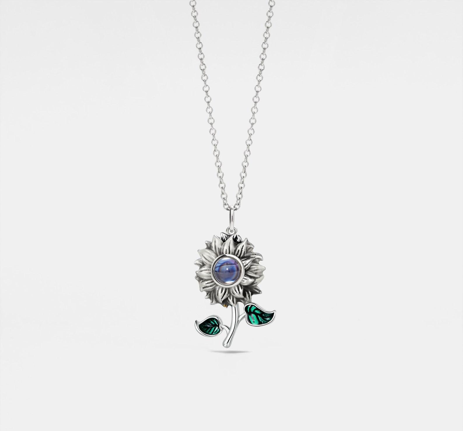 Personalized Sunflower Projection Necklace