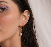 Dangling Pearl Drop Stud Earrings