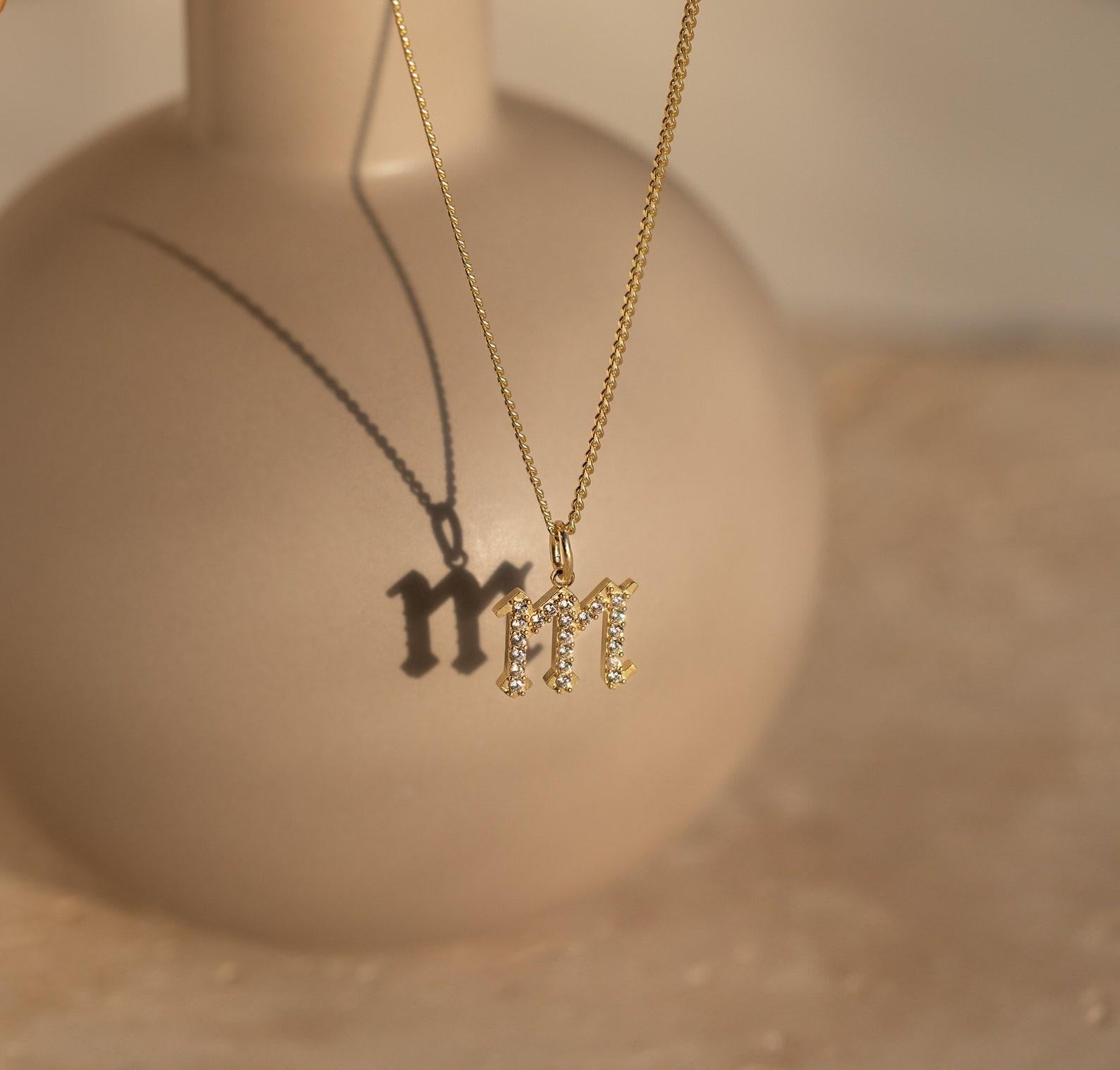 Personalized Initial Pave Necklace for Her