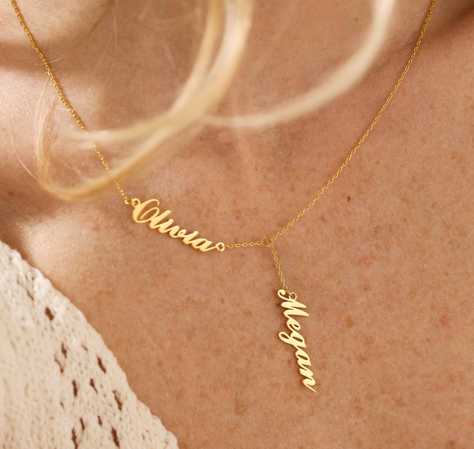 Personalized Two Name Necklace for Her