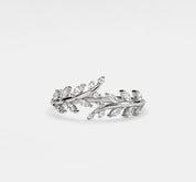 Sterling Silver Olive Branch Bypass Ring