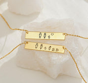 Custom Engraved Bar Necklace for Family