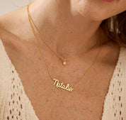 Personalized Layered Name Necklace with Birthstone