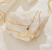 Personalized Layered Name Necklace with Birthstone