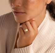 Personalized Minimalist Hexagon Signet Ring