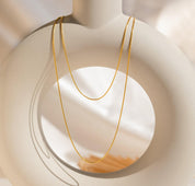 Dainty Layered Chain Necklace in Gold and Silver