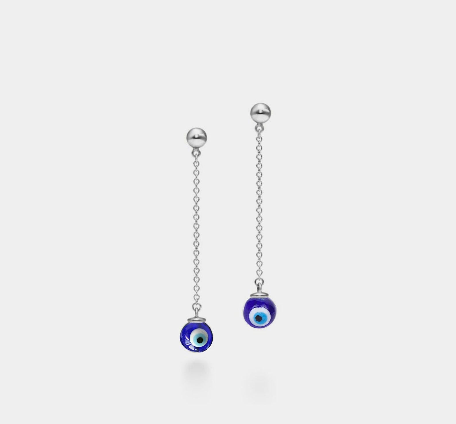 Turkish Glass Evil Eye Drop Earrings