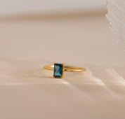 Vintage Style Blue Topaz Birthstone Ring