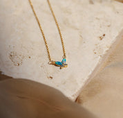 Multi-Color Opal Butterfly Necklace Set