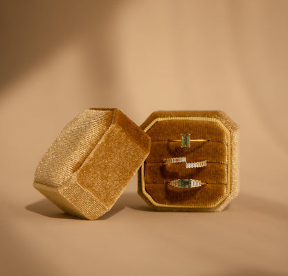 Square Velvet Ring Box with 1-3 Slots