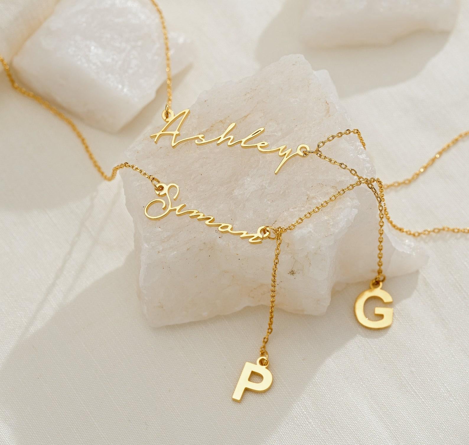 Personalized Minimalist Initial Name Necklace