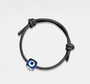 Blue Evil Eye Charm Bracelet Leather Friendship Jewelry