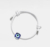 Blue Evil Eye Charm Bracelet Leather Friendship Jewelry