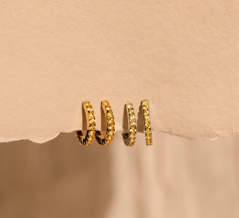 Dainty Citrine Huggie Earrings for Her