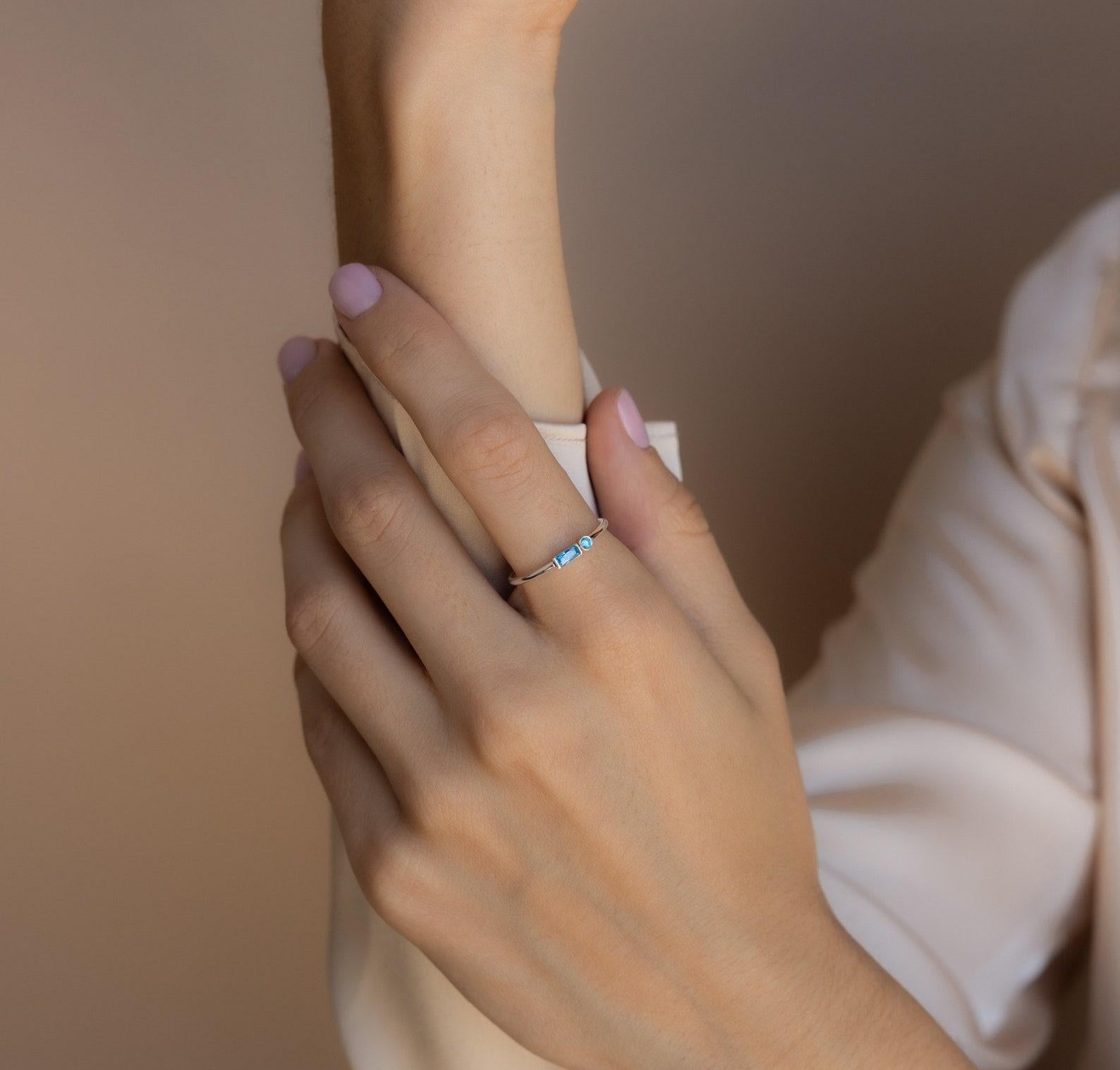 Custom Birthstone Morse Code Ring