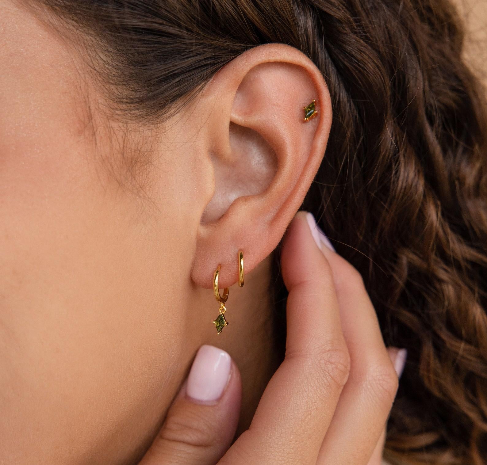 Green Birthstone Earring Set for Wife