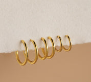 Gold and Silver Stacking Hoop Earrings Set