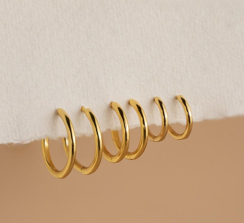 Gold and Silver Stacking Hoop Earrings Set