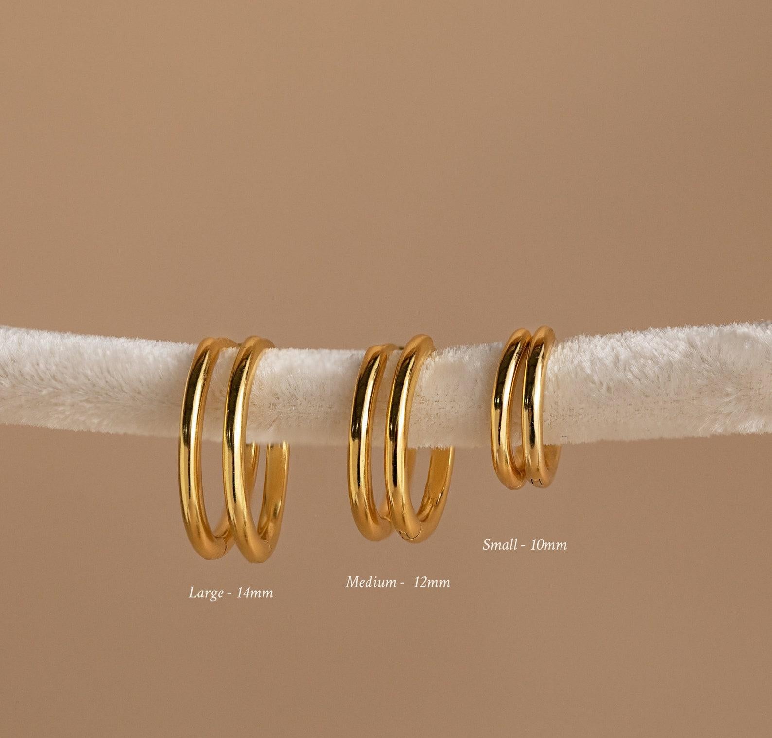 Gold and Silver Stacking Hoop Earrings Set