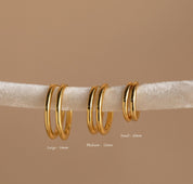 Gold and Silver Stacking Hoop Earrings Set