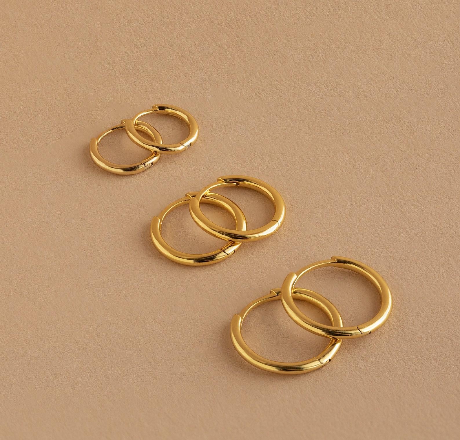 Gold and Silver Stacking Hoop Earrings Set