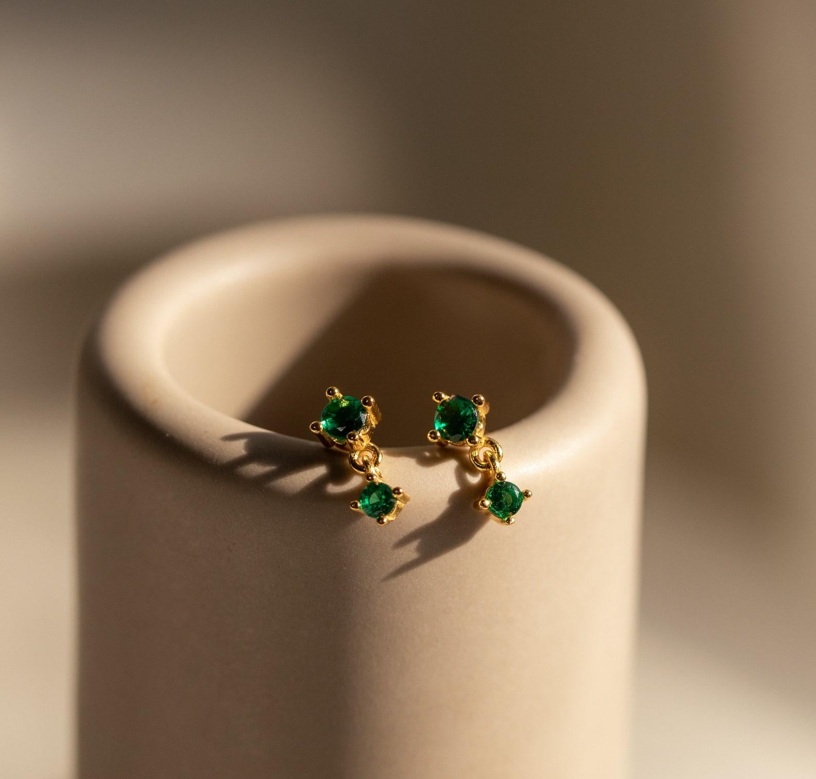 Dainty Birthstone Drop Earrings for Her