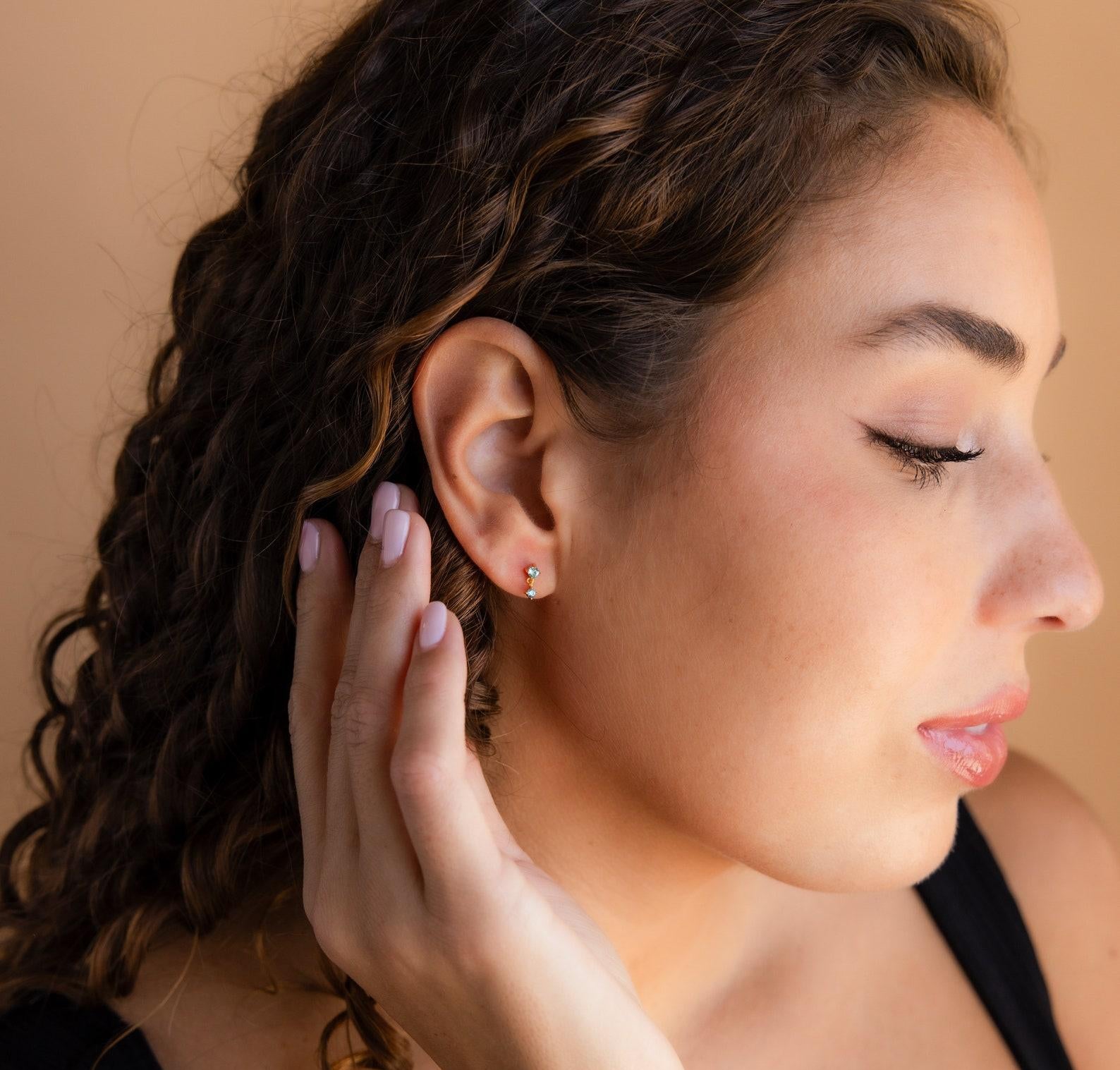 Dainty Birthstone Drop Earrings for Her