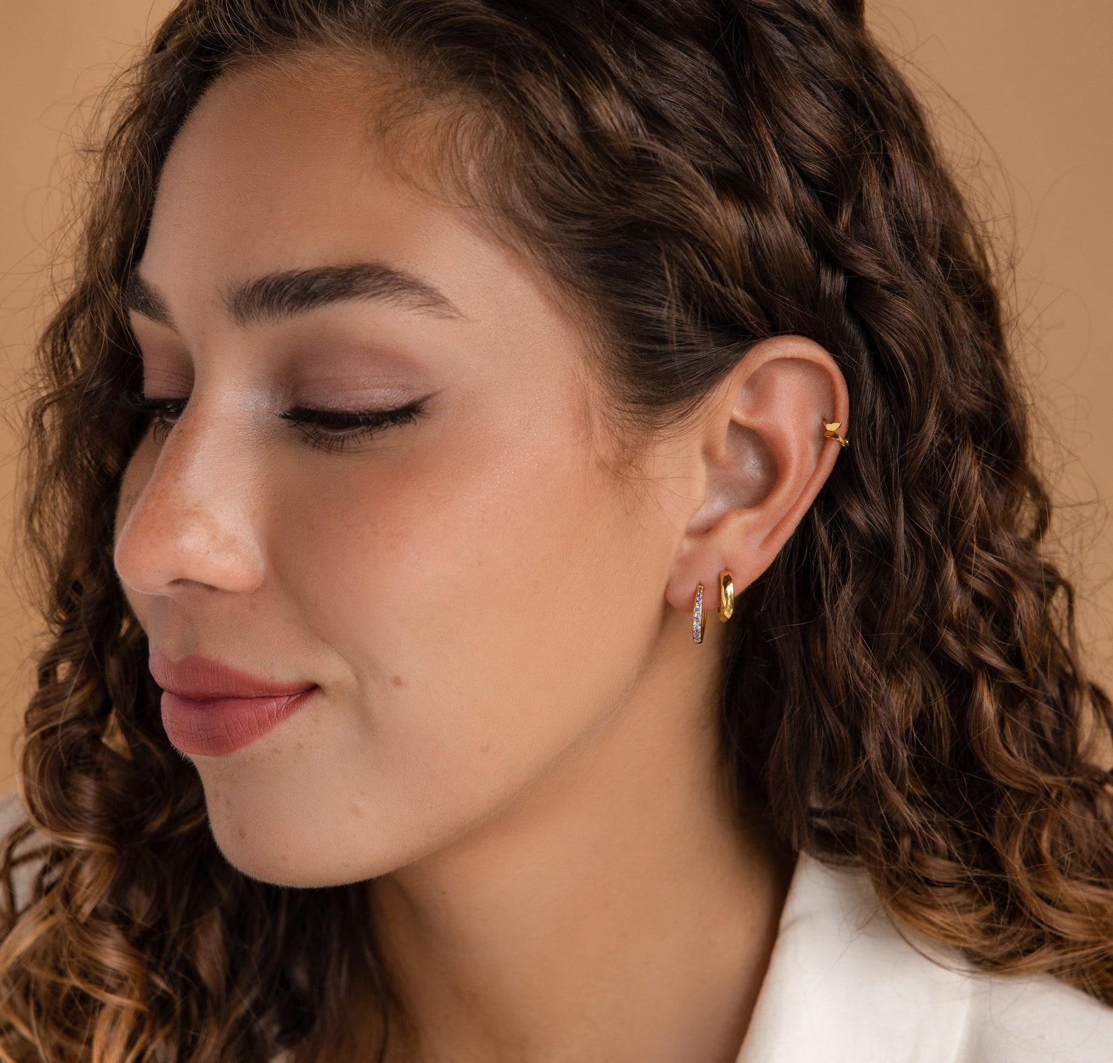 Custom Birthstone Hoop Earrings for Her