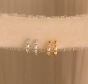 Dainty Pearl Diamond Stud Earrings