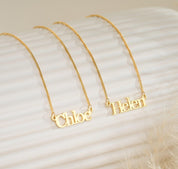 Personalized Gold Block Name Necklace