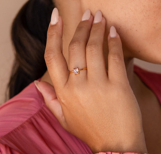 Personalized Pink Diamond Solitaire Ring