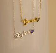 Personalized Name Necklace with Birthstone