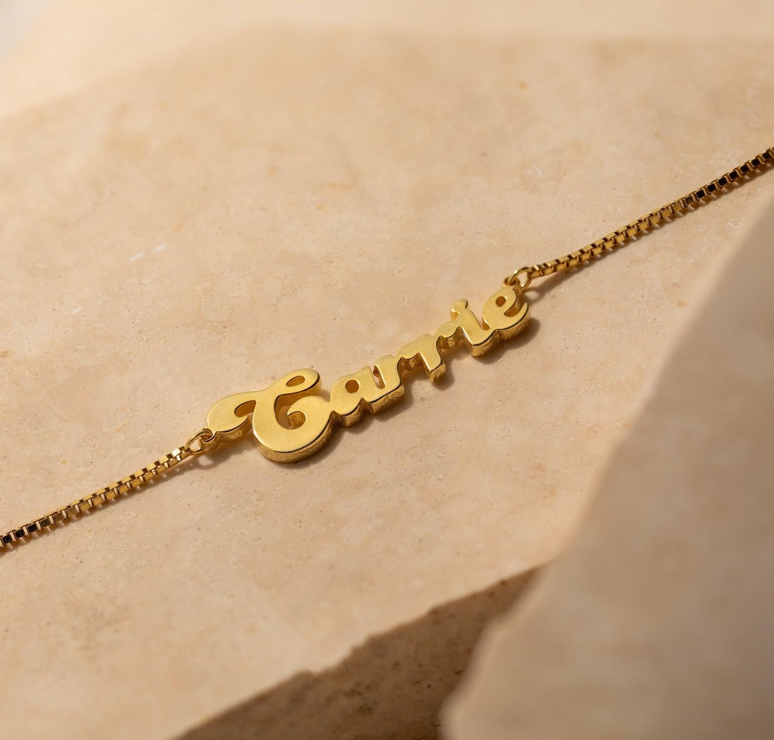 Personalized Vintage Bubble Name Necklace